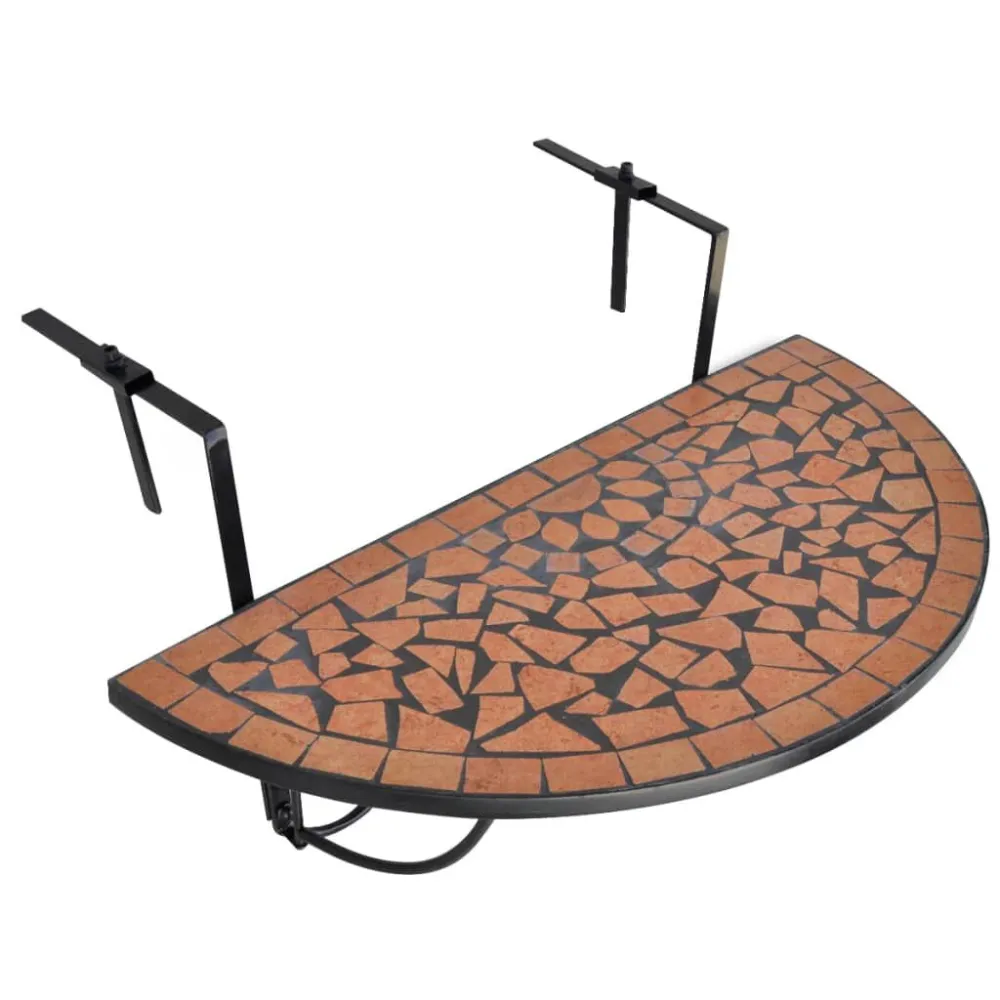 Mesa de varanda suspensa mosaico terracota para Churrasqueiras e Áreas de Lazer