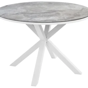 Premium para Exterior Mesa de jardim com efeito mármore branco ⌀ 120 cm MALETTO