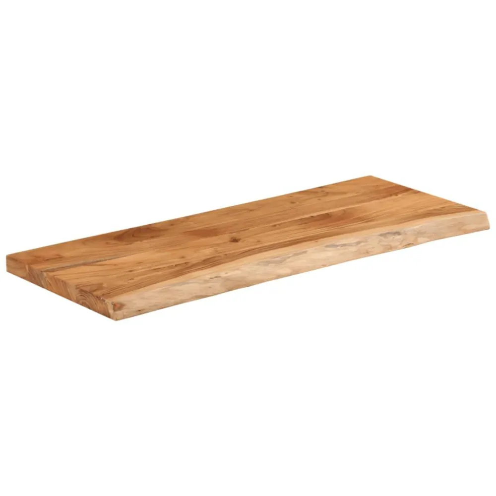 Resistente às Intempéries Tampo de mesa retangular borda viva 100x40x2,5 cm acácia maciç