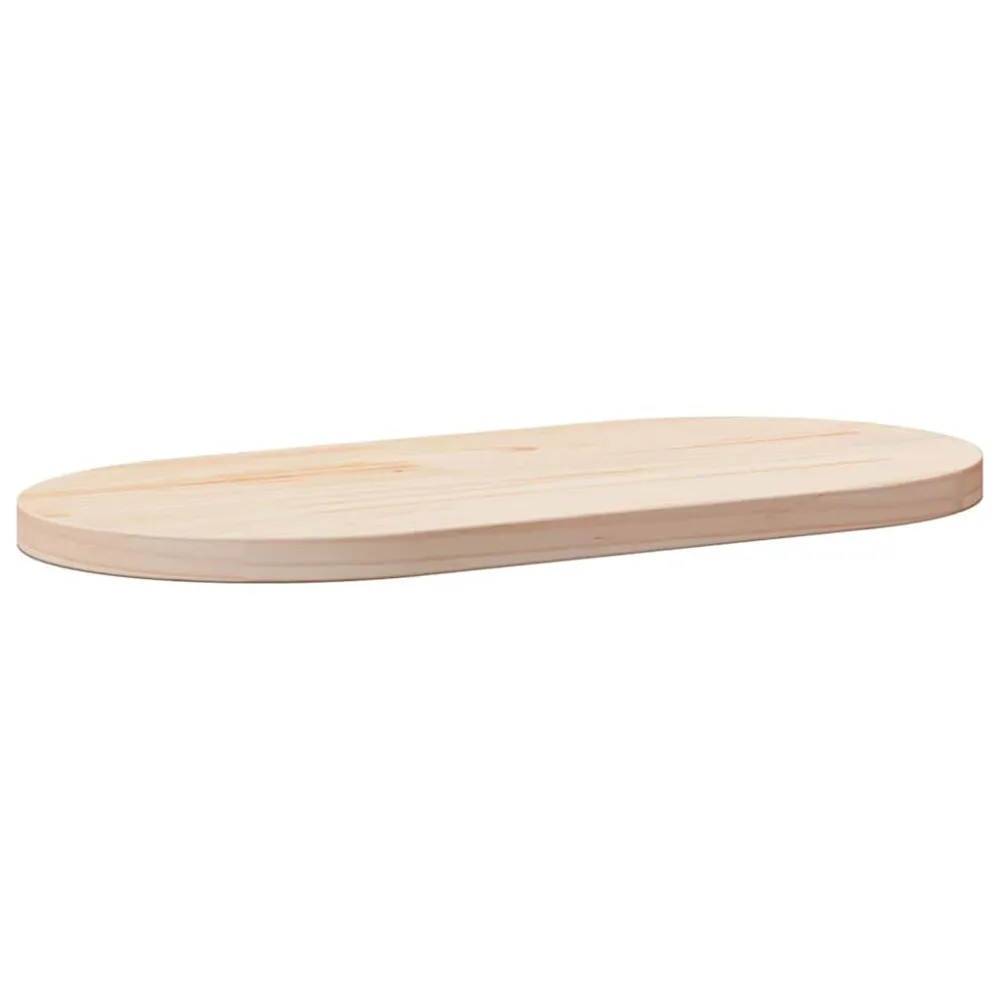 Tampo de mesa oval 60x30x2,5 cm madeira de pinho maciç com Guarda-sol Central