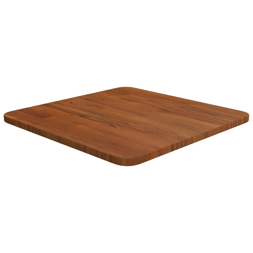 Tampo mesa quadrado 40x40x1,5 carvalho tratado castanho-escuro em Madeira de Eucalipto