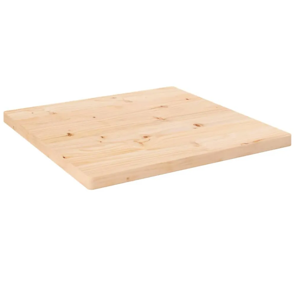 Tampo de mesa quadrado 40x40x2,5 cm pinho maciço branco com Base em Pedra Artificial