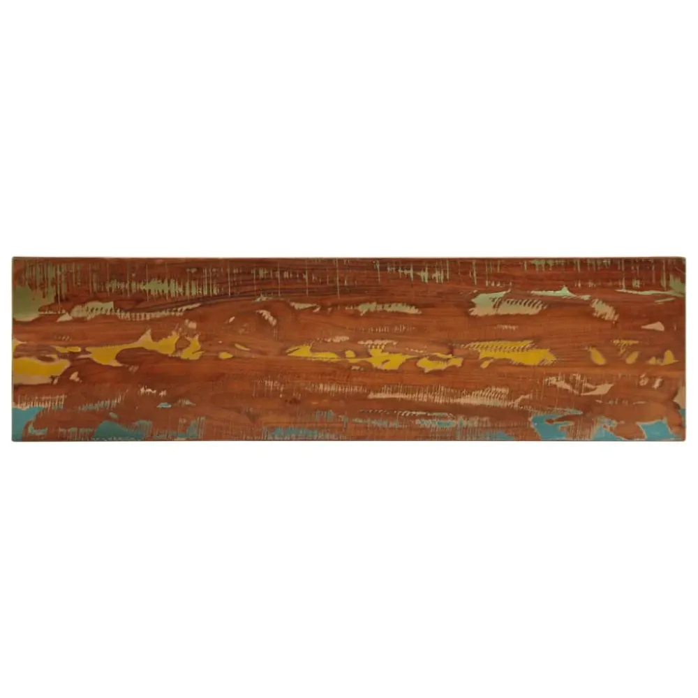 Tampo de mesa retangular 100x40x2,5cm madeira recuperada maciç com Ajuste de Altura