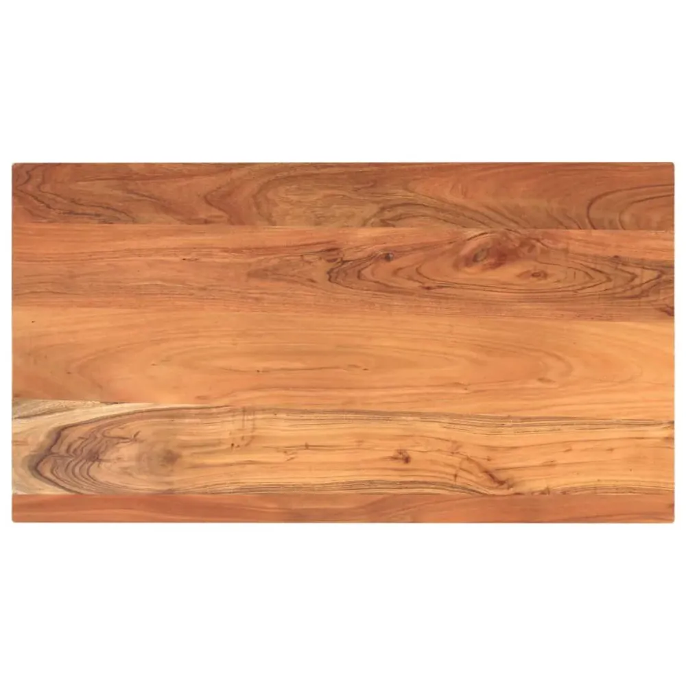 Tampo de mesa retangular 100x70x3,8 cm madeira de acácia maciç | Montagem Rápida