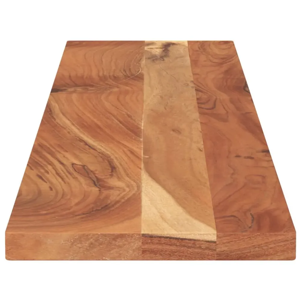 Tampo de mesa retangular 160x30x3,8 cm madeira de acácia maciç com Base em Pedra Artificial