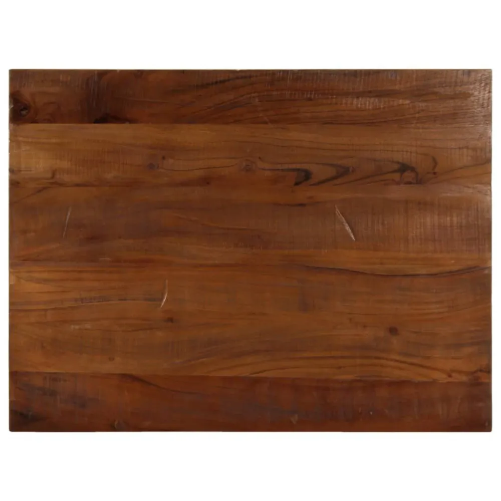 Tampo de mesa retangular 80x70x3,8 cm madeira recuperada maciç | Resistente às Intempéries