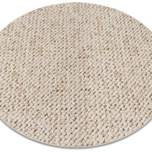 Tapete redondo CASABLANCA creme cercle 200 cm com Mensagem de Boas-vindas
