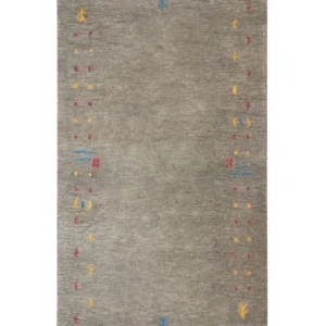Wool Gabbeh Area Rug 80 x 150 cm Grey SEYMEN