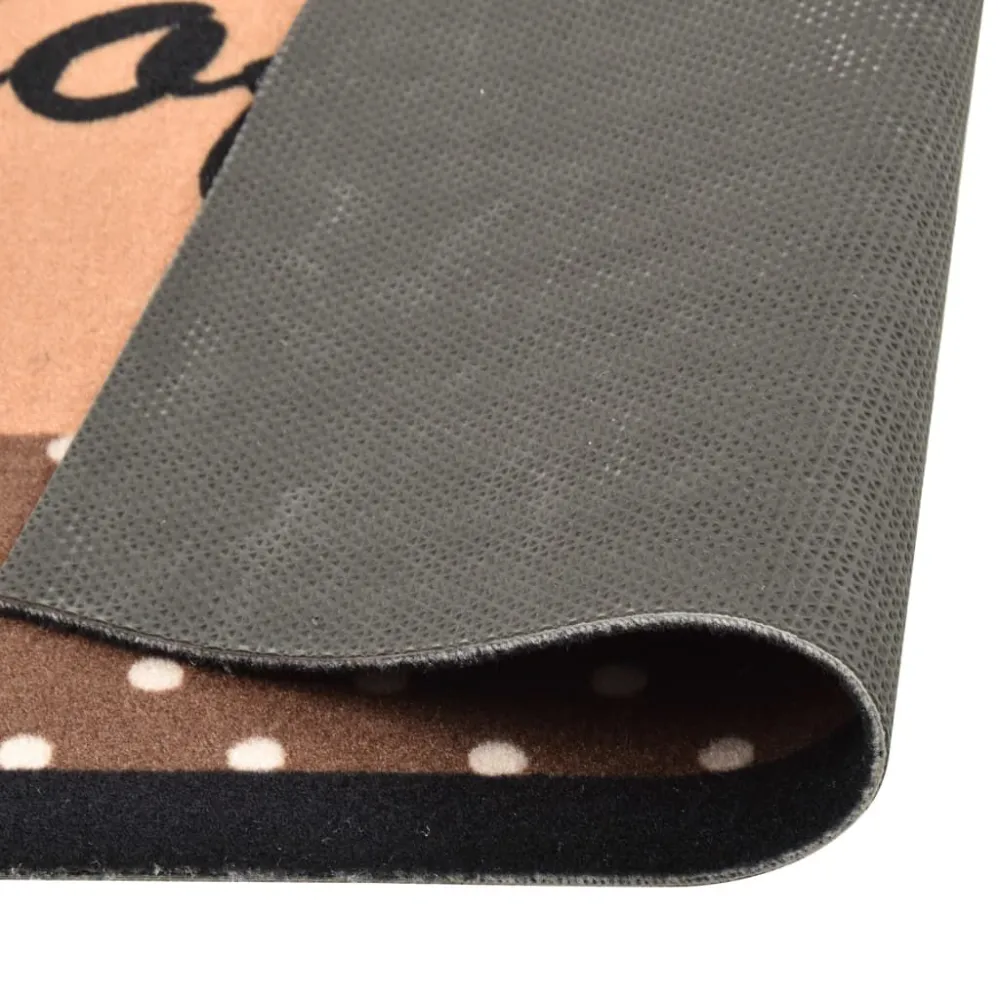 Organizador de Tapete de cozinha lavável com design café 45x150 cm castanho