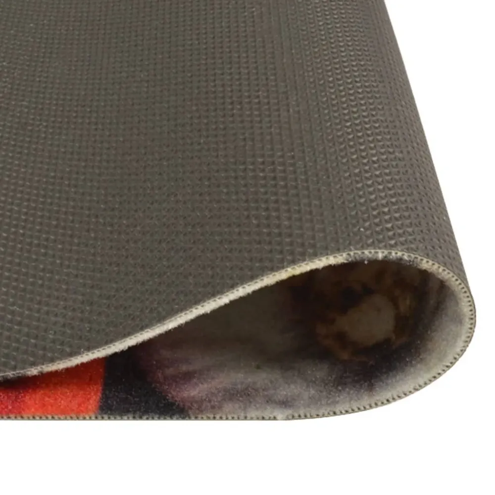 Suporte para Tapete de cozinha lavável 45x150 cm veludo tradicional vinho/jantar