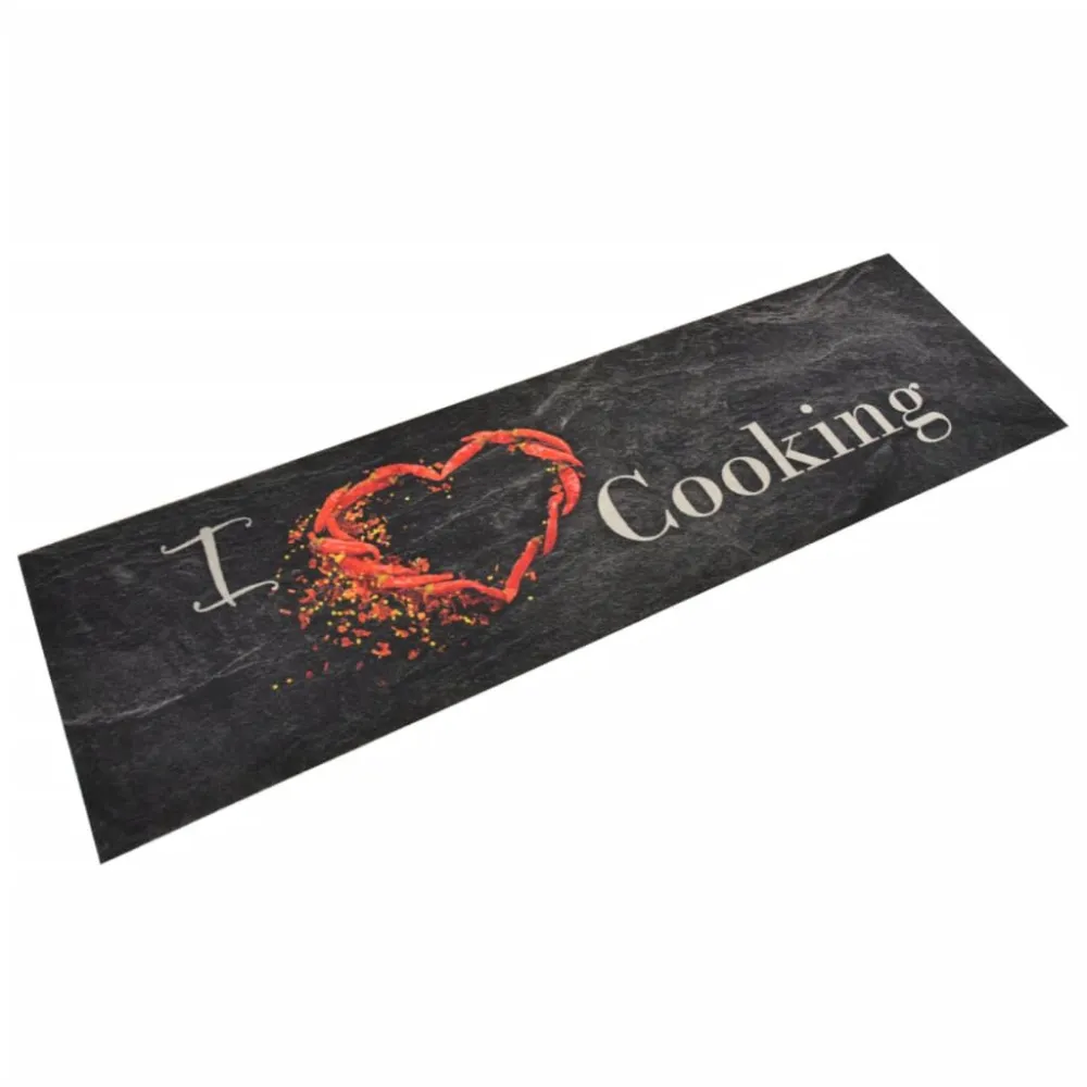 Tapete de cozinha lavável 45x150 cm veludo convencional cooking preto com Garantia | Envio Rápido