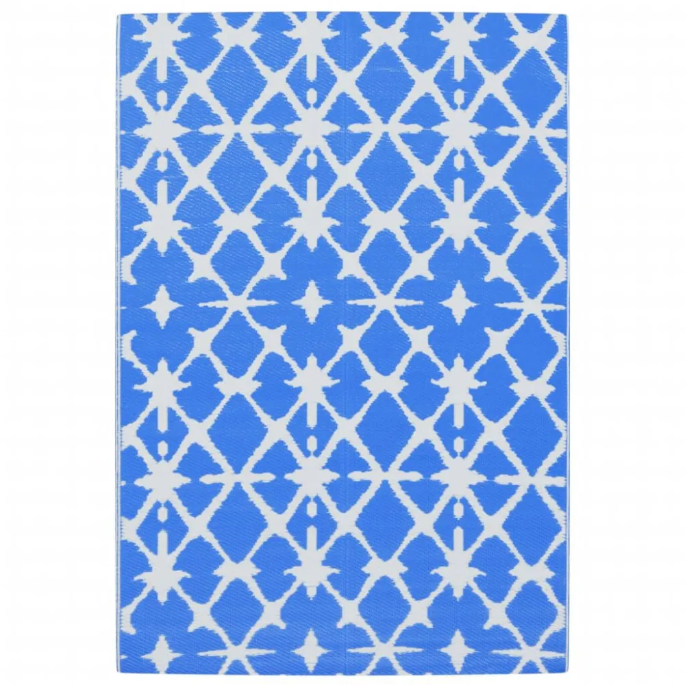 Utensílio de Tapete de exterior 140x200 cm ARAKIL PP azul e branco