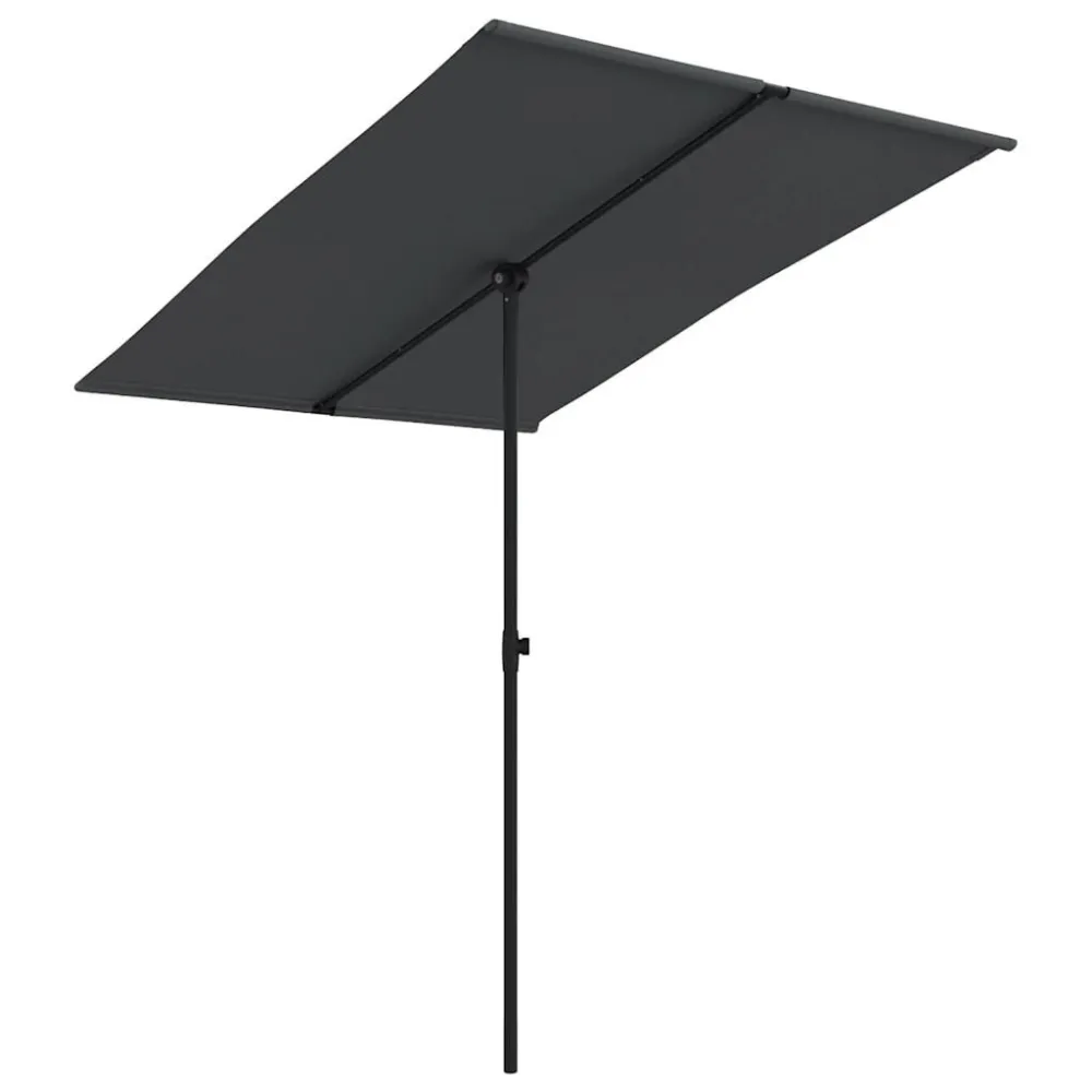 Guarda-sol de jardim com poste de alumínio 2x1,5 m preto | Proteção UV 50+
