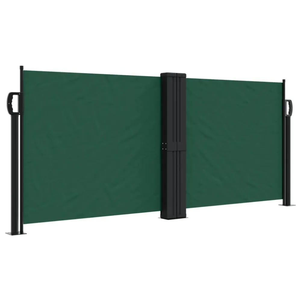 Sombreiro de Exterior Toldo lateral retrátil 100x1000 cm verde-escuro