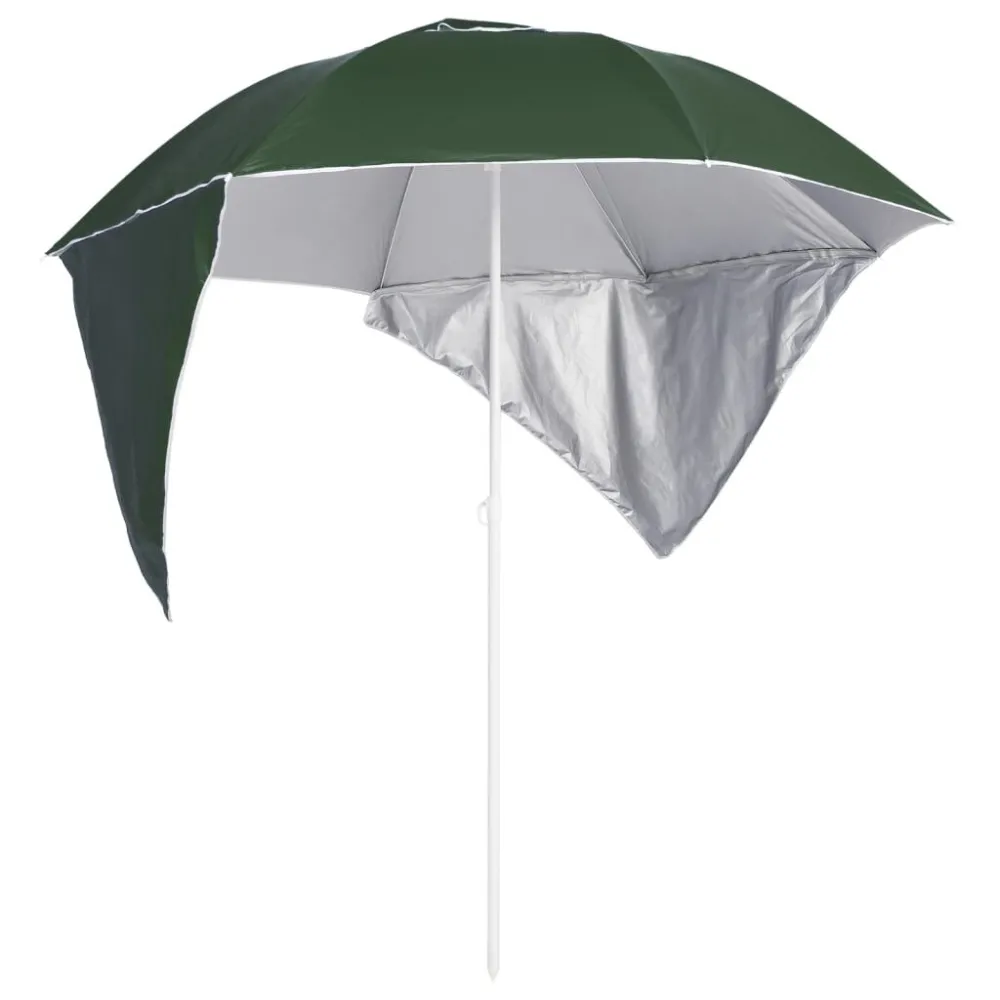 Barreira de Jardim Guarda-sol de praia com paredes laterais 215 cm verde