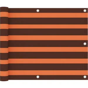 Proteção Contra Vento Tela de varanda 75x300 cm tecido Oxford laranja e castanho