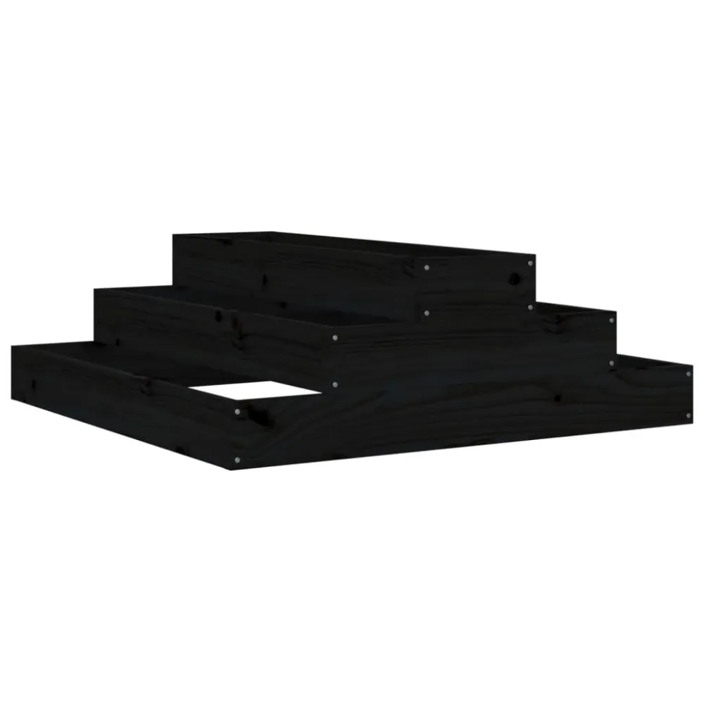 Anel de Irrigação Vaso/floreira 80x80x27 cm pinho maciço preto