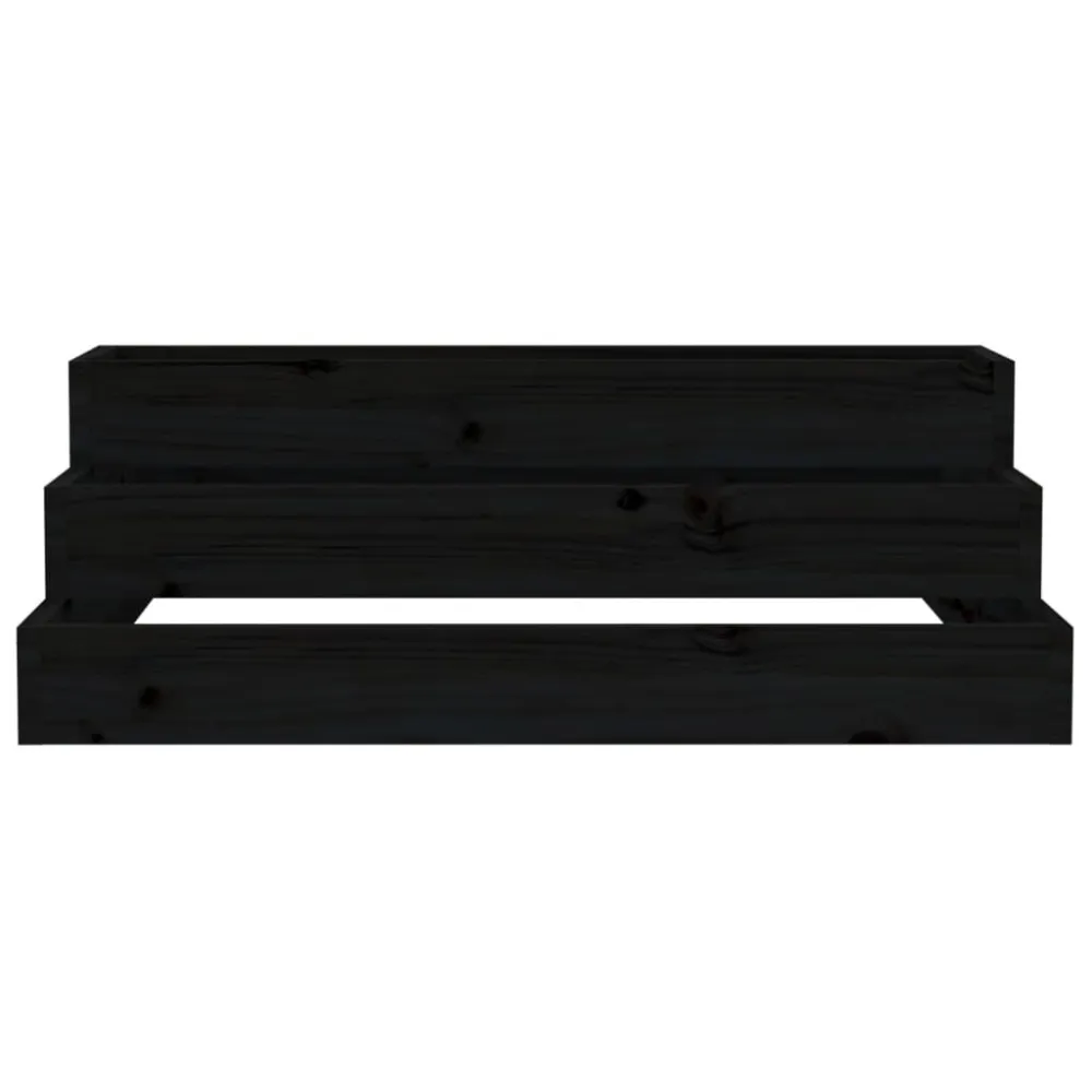 Anel de Irrigação Vaso/floreira 80x80x27 cm pinho maciço preto
