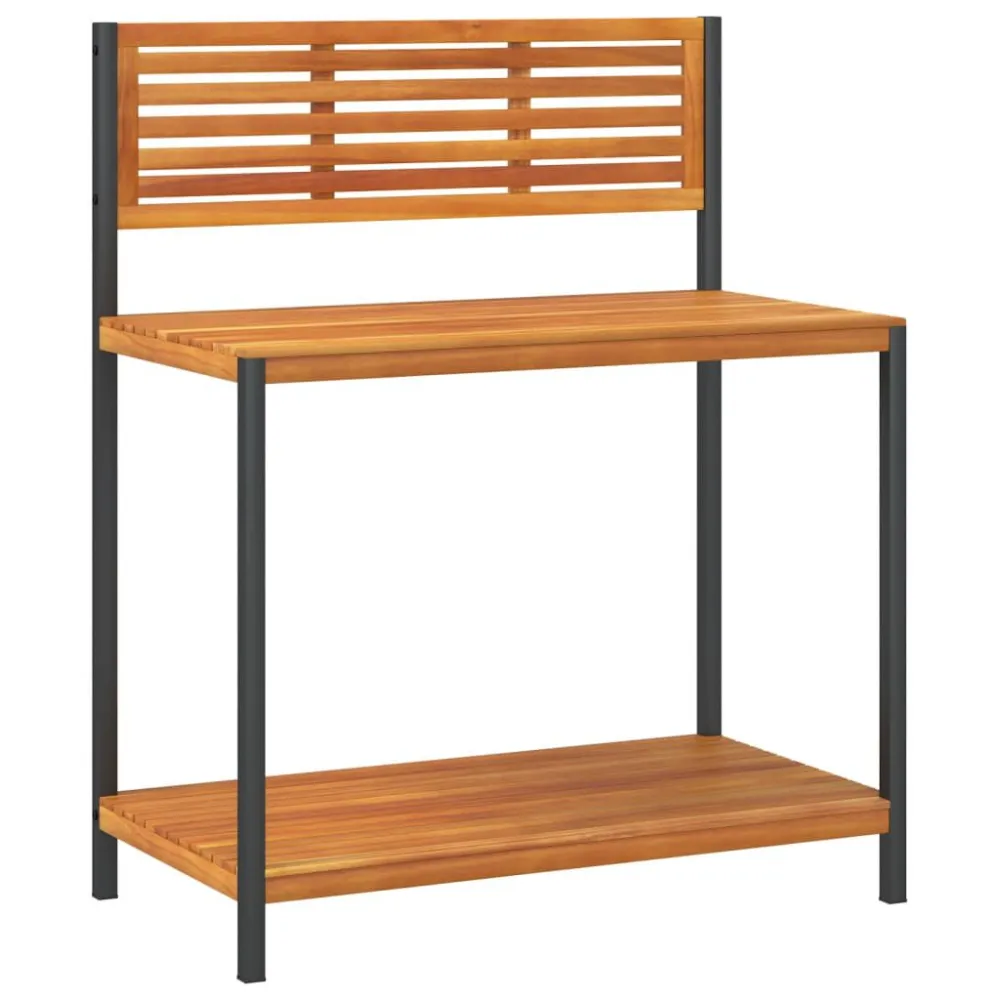 Cachepô de Fibra de Coco Mesa de trabalho para jardim 90x50x110 cm acácia maciç e ço