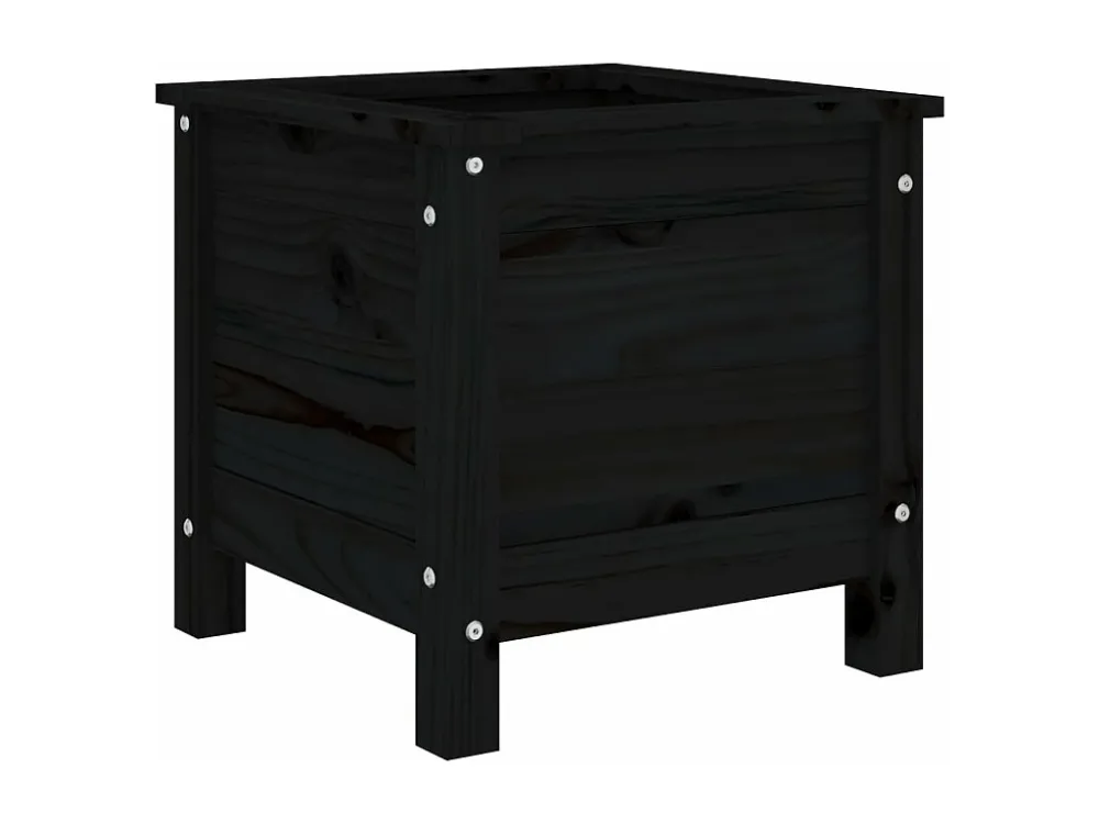 Sistema de Drenagem Otimizado Vaso/floreira de jardim 40x40x39 cm pinho maciço preto
