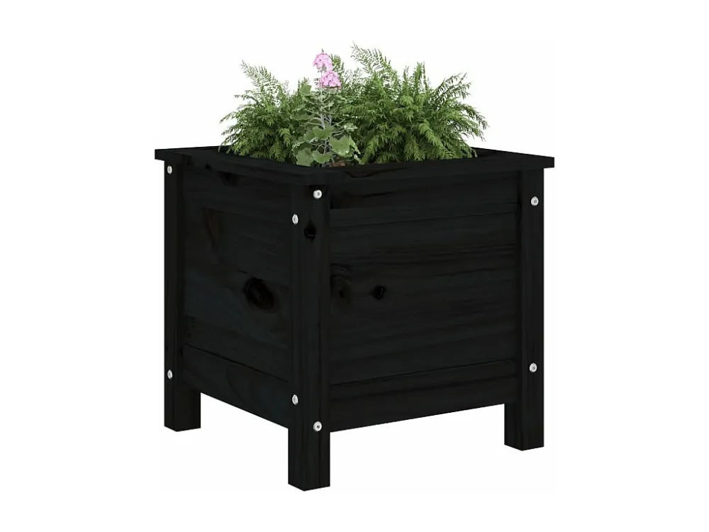 Sistema de Drenagem Otimizado Vaso/floreira de jardim 40x40x39 cm pinho maciço preto