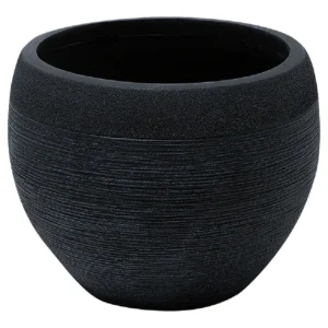Stone Plant Pot 38x38x30 cm Ébano ZAKROS