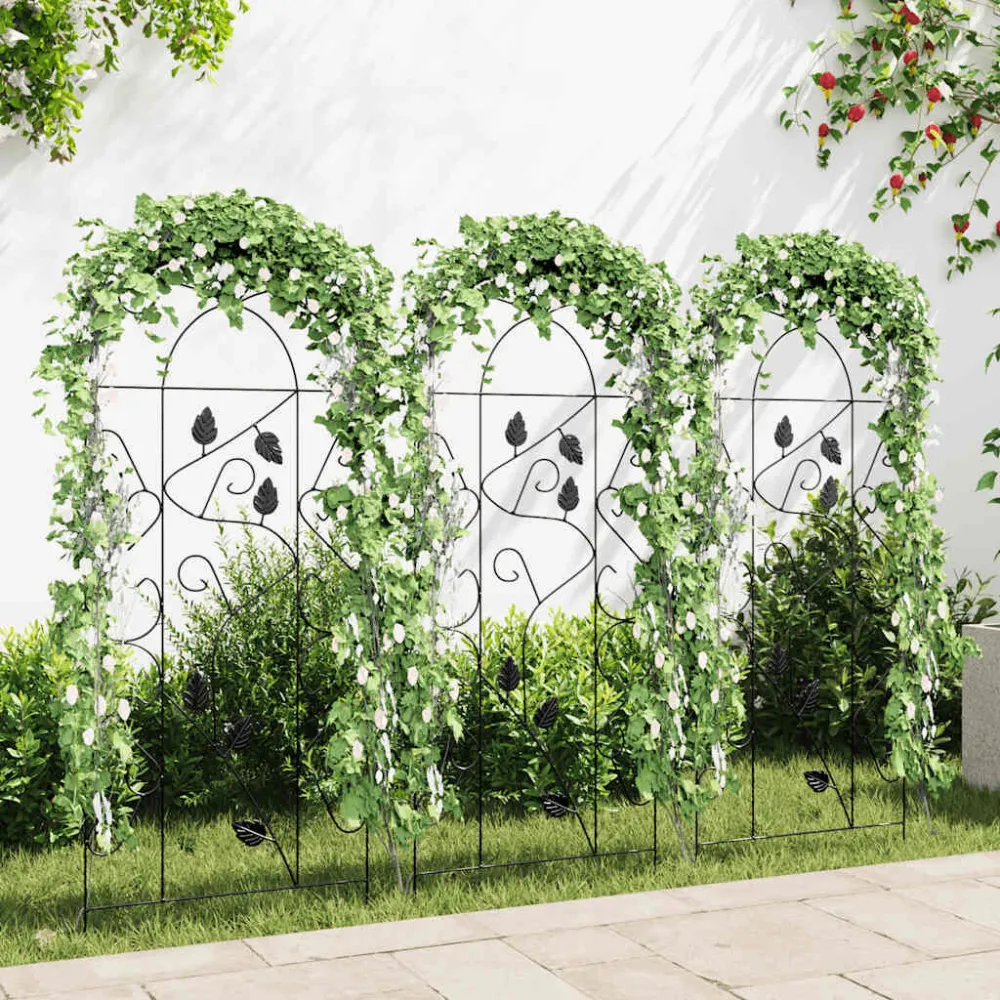 Suporte para Trepadeiras Suportes plantas trepadeiras 3 pcs 40x100 cm ferro preto