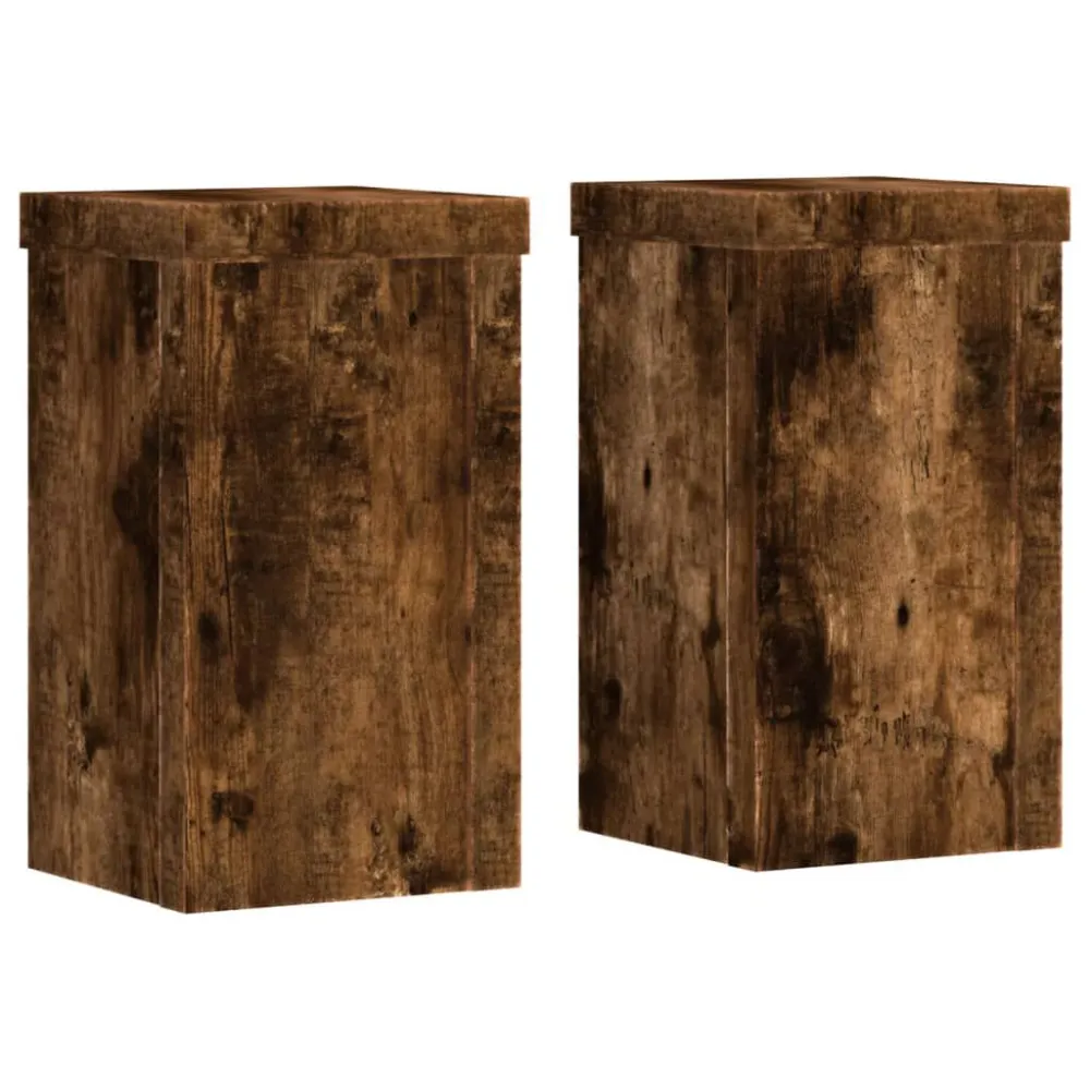 Suportes para plantas 2 pcs 10x10x18 cm derivados de madeira em Terracota