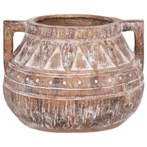 Vaso com Reservatório Vaso VARIEGATUM Cerâmica Castanho