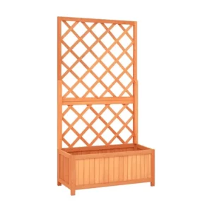 Vaso com treliç para jardim 70x30x135 cm abeto maciço castanho para Varandas e Sacadas