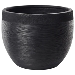 Vaso para plantas em pedra preta 50 x 50 x 39 cm ZAKROS Recipiente com Rodas