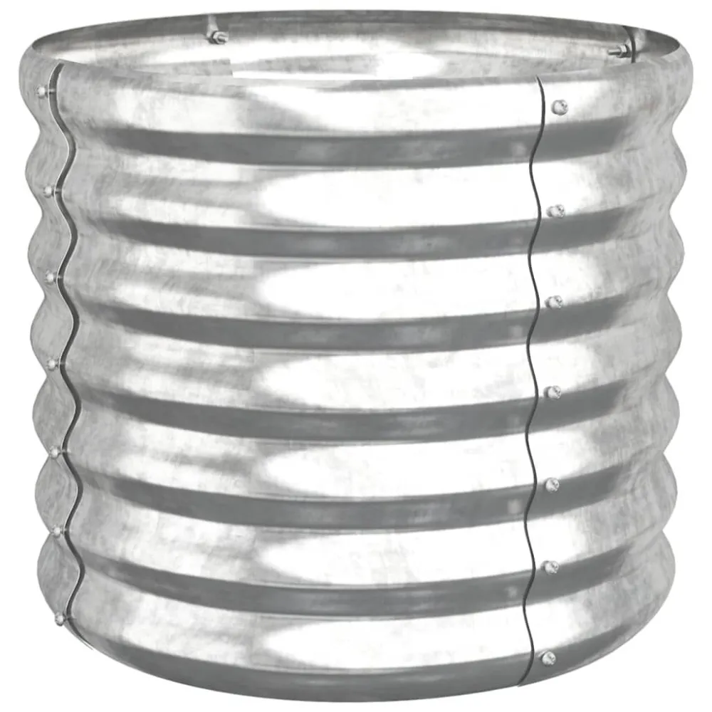 Vaso/floreira de jardim ço revestido pó 40x40x36 cm prateado Diâmetro de 30 cm