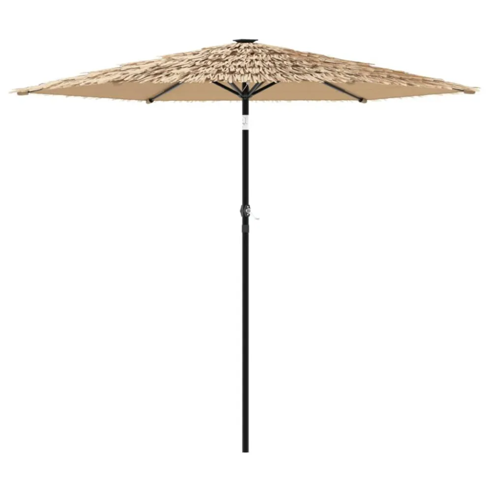Guarda-sol de jardim com poste de ço 223x223x213 cm castanho