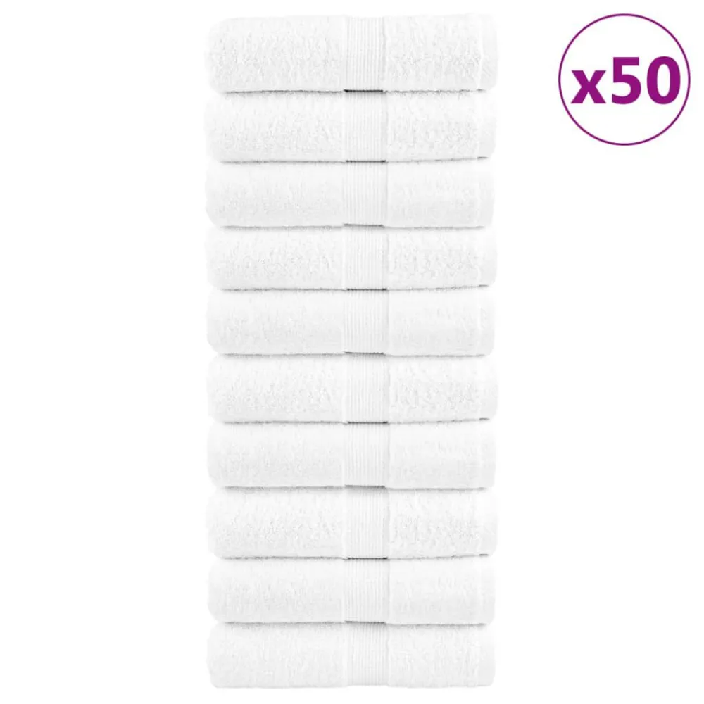 Toalha de Microfibra Toalhas de mãos prime SOLUND 50 pcs 30x30 cm 600 g/m2 branco