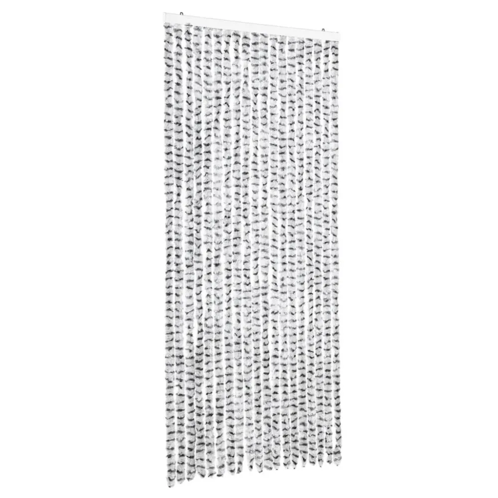 Cortina anti-insetos 56x185 cm chenille cinzento distinto e escuro