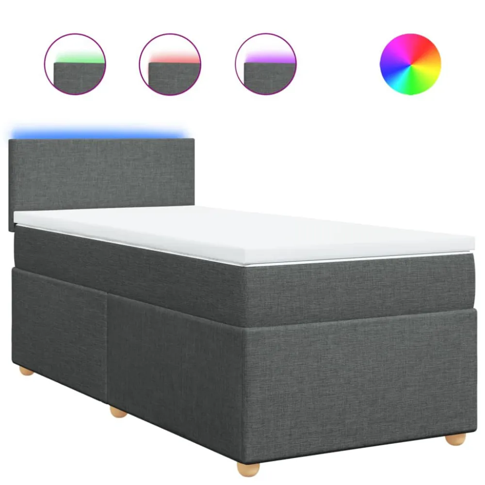 Almofada de Apoio Cama com molasemcolchão 80x200 cm tecido cinzento-escuro