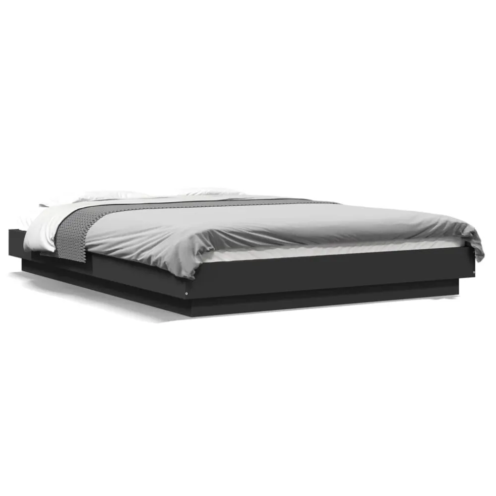 Anti-Alérgico Estrutura de cama 120x200 cm derivados de madeira preto