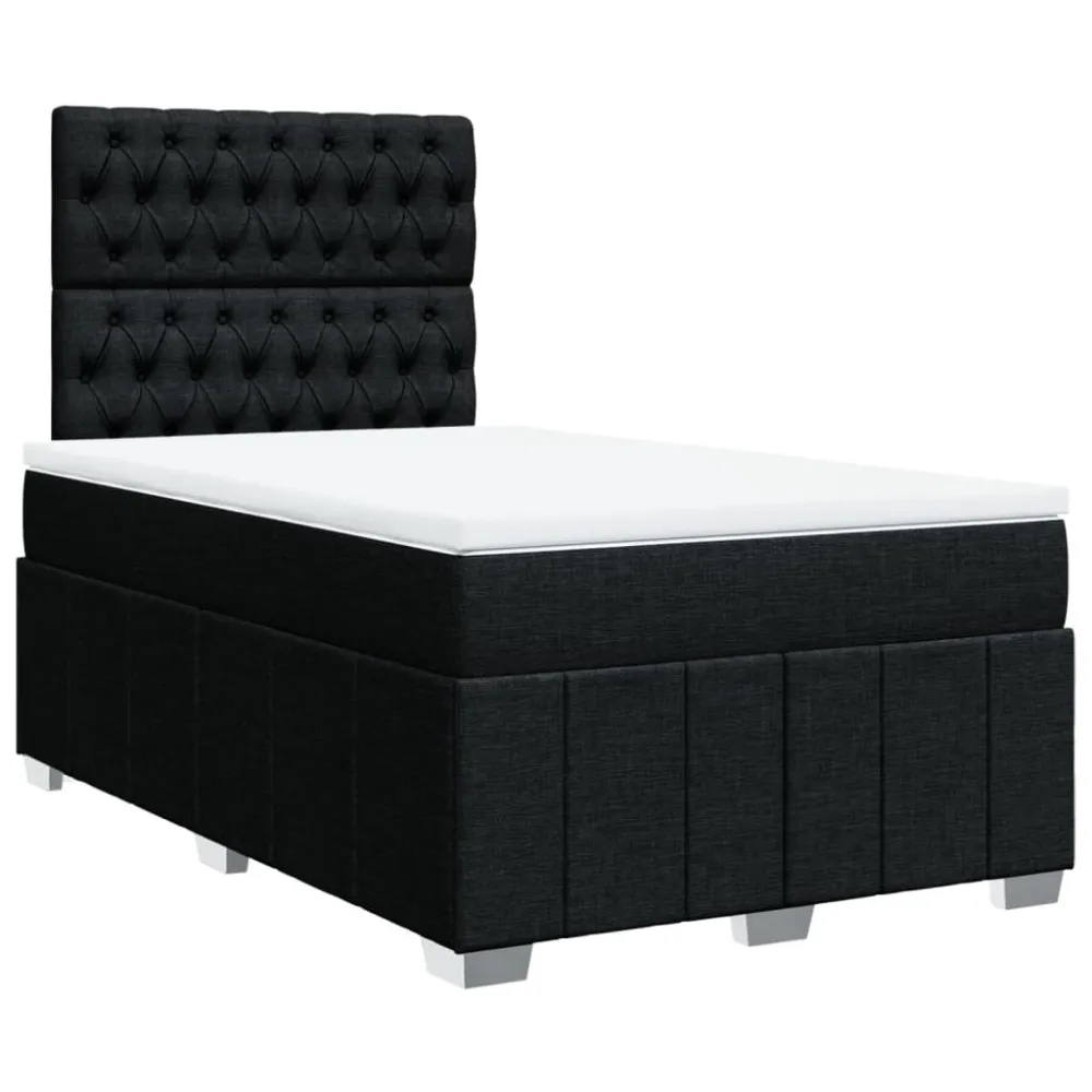 Cama com molasemcolchão 120x200 cm tecido preto com Ajuste de Altura