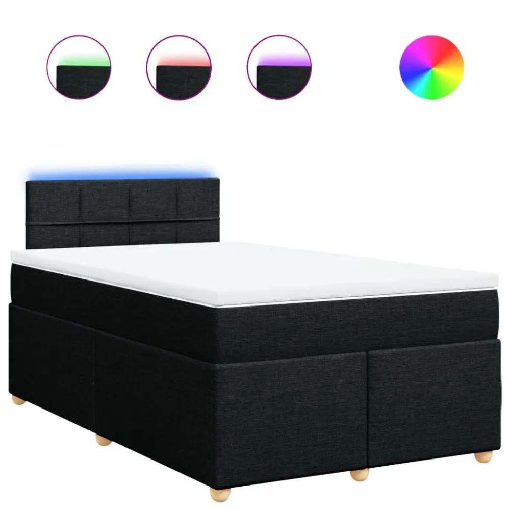 Cama com molasemcolchão 120x200 cm tecido preto com Ajuste de Altura