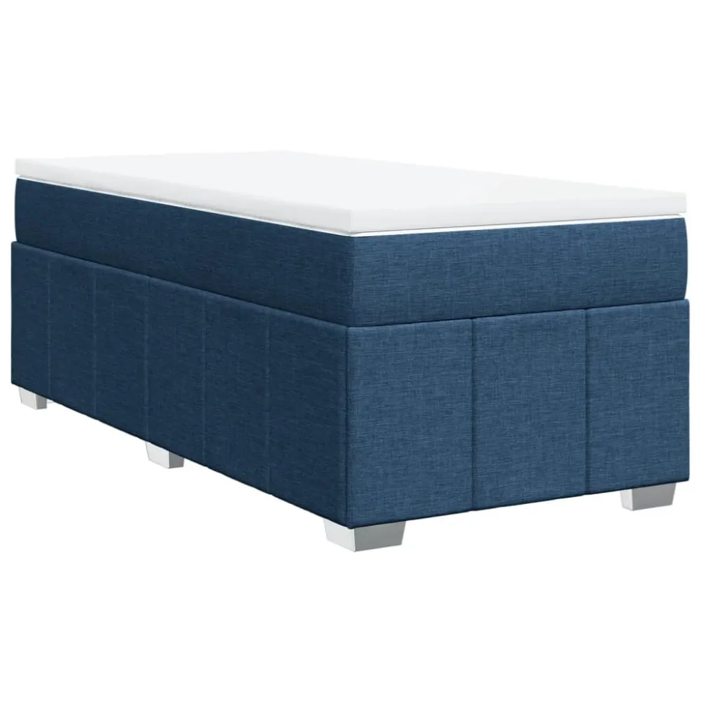 Cama com molasemcolchão 80x200 cm tecido azul com Ajuste de Altura