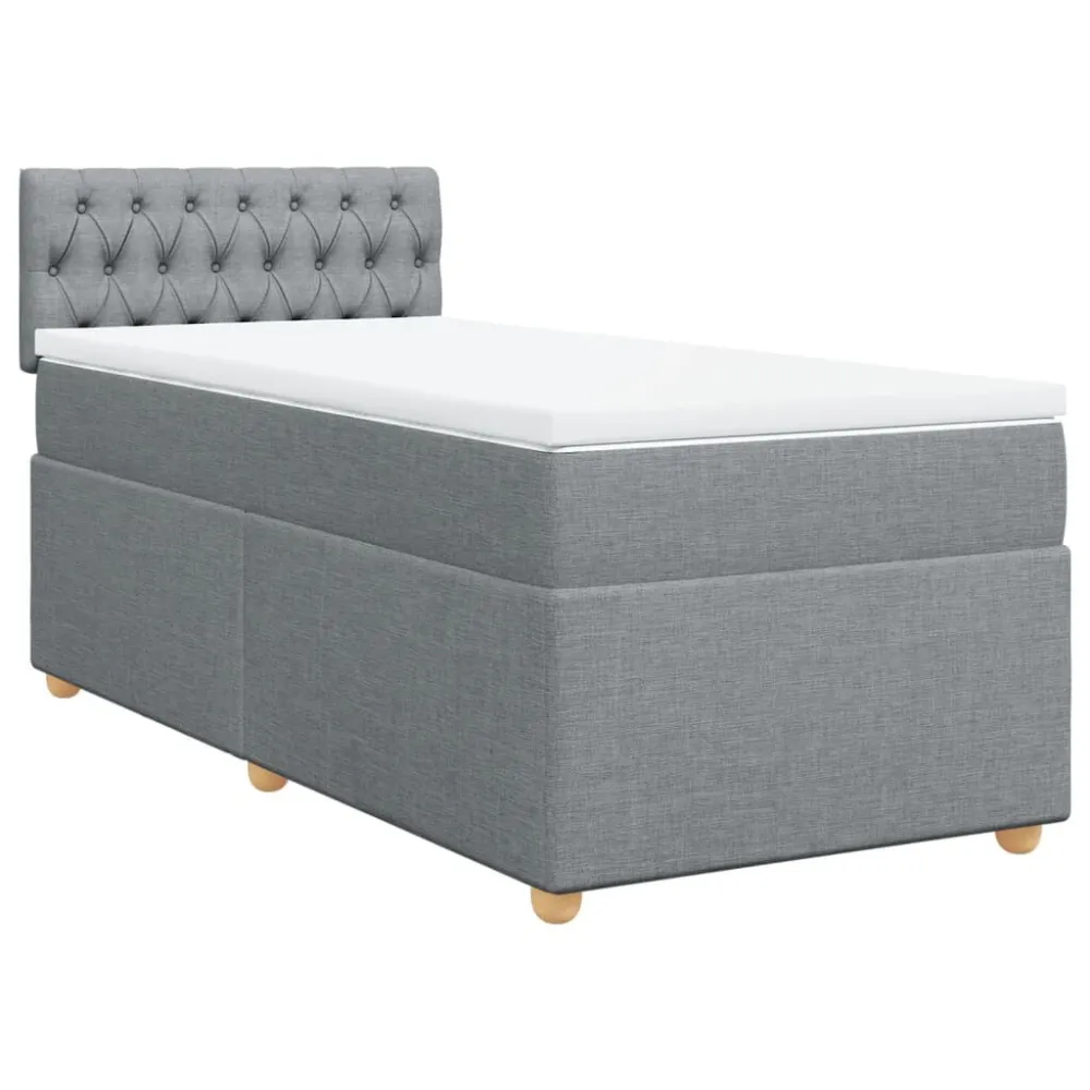 Cama com molasemcolchão 80x200 cm tecido cinza-claro em Espuma Viscoelástica