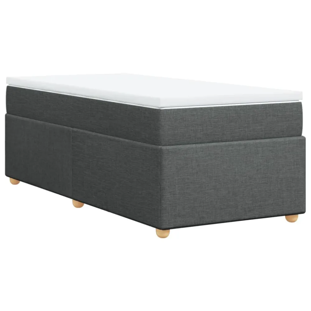 Cama com molasemcolchão 80x200 cm tecido cinzento-escuro em Espuma Viscoelástica