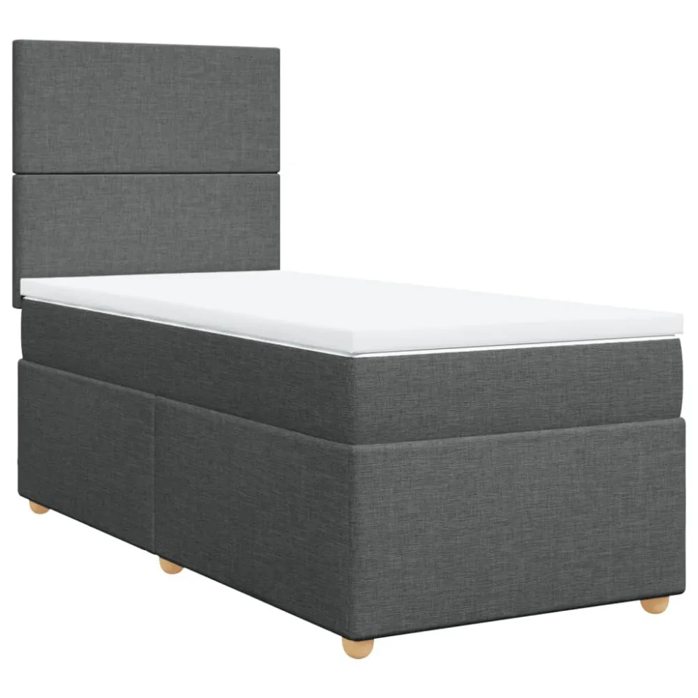 Cama com molasemcolchão 80x200 cm tecido cinzento-escuro | Suporte Cervical |