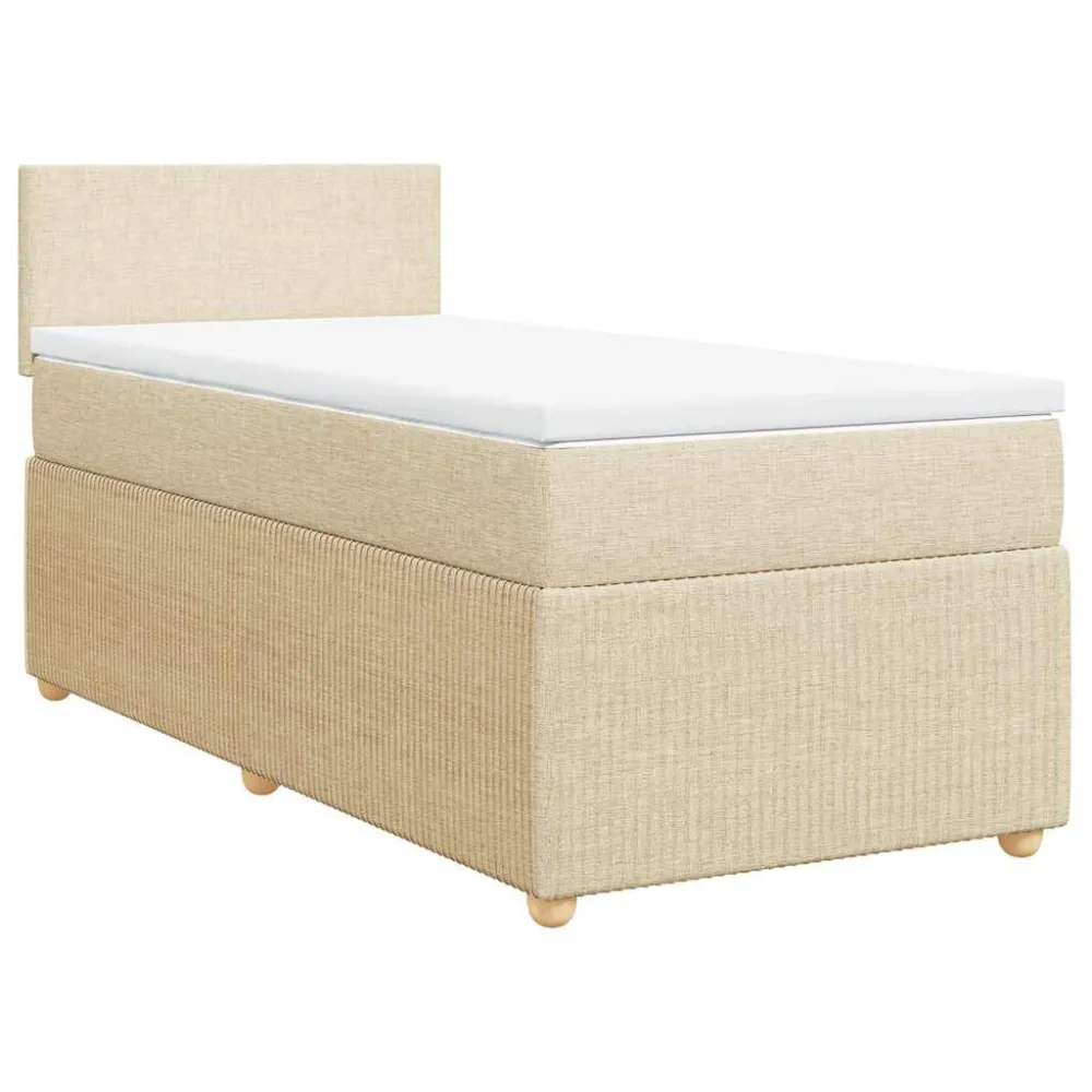 Cama com molasemcolchão 80x200 cm tecido cor crème com Capa de Algodão
