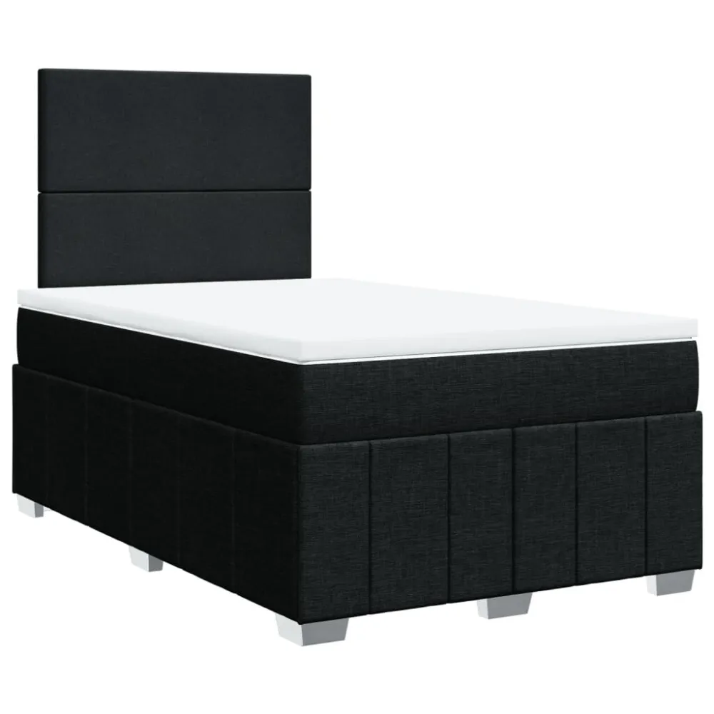 Premium Conforto Cama com molasemcolchão 120x200 cm tecido preto