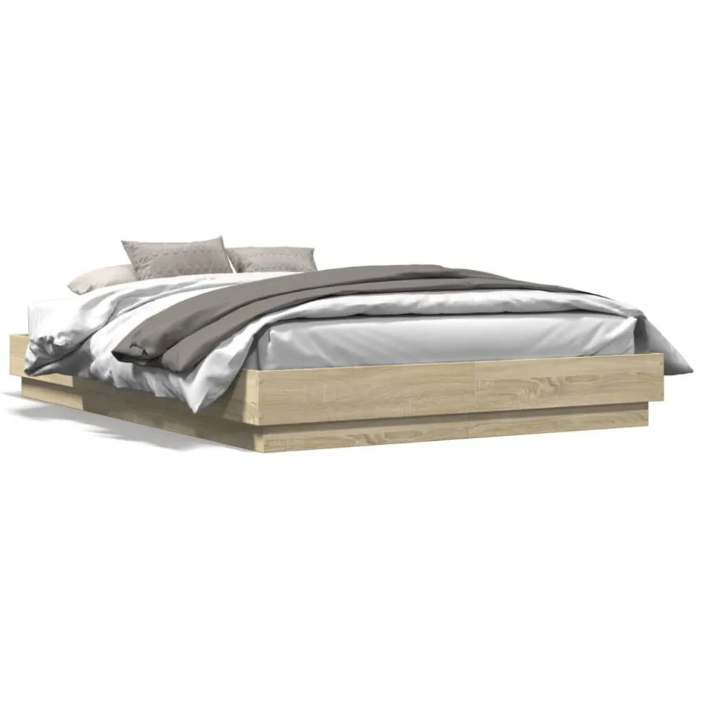 Suporte Lombar Estrutura de cama 120x200 cm derivados madeira carvalho sonoma