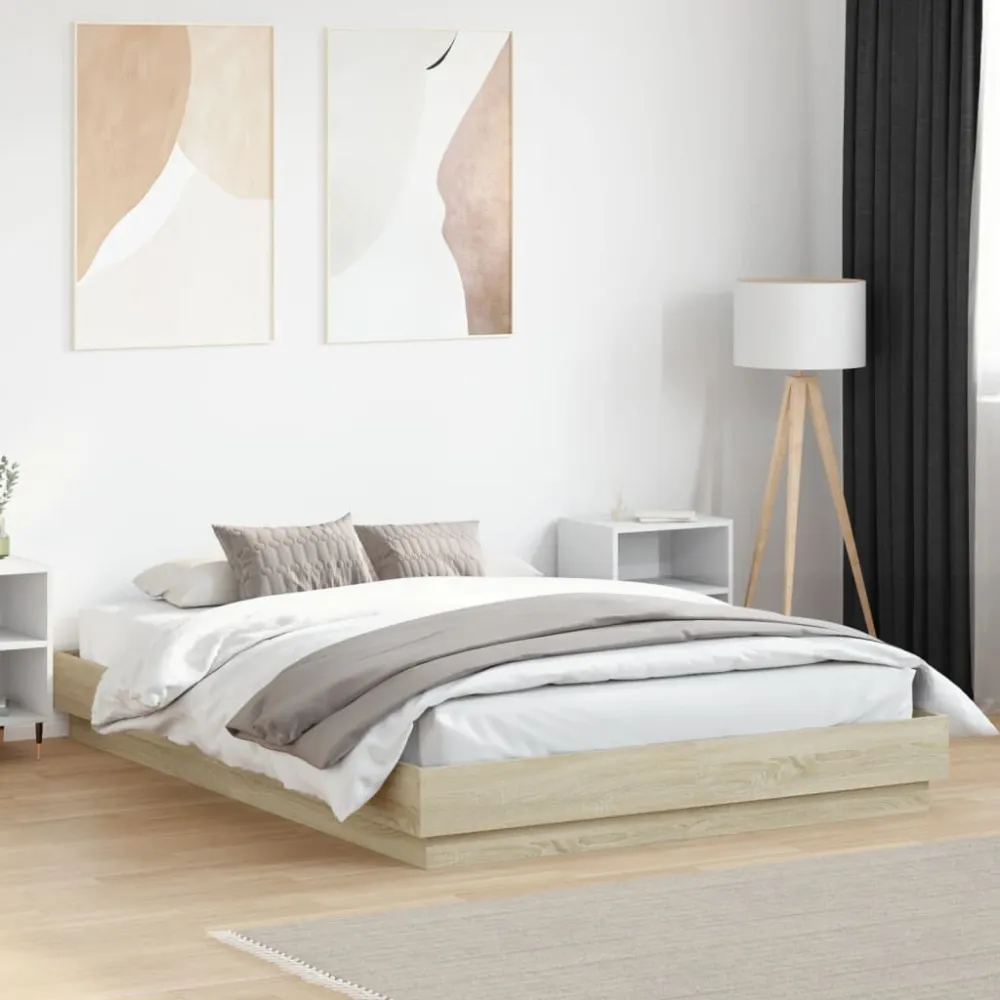 Suporte Lombar Estrutura de cama 120x200 cm derivados madeira carvalho sonoma
