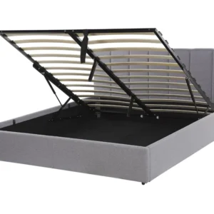 Travesseiro Ortopédico Cama de casal com arrumação em tecido cinzento visível 140 x 200 cm DREUX