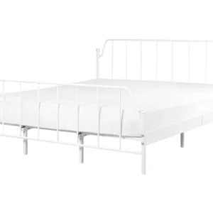 Cama de casal em metálico branco 180 x 200 cm MAURESSAC Tamanho 50x70 cm
