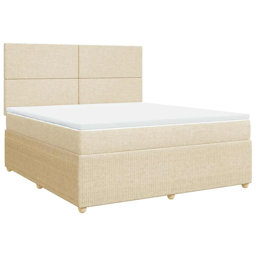 Cama com molasemcolchão 180x200 cm tecido cor creme em Espuma Viscoelástica